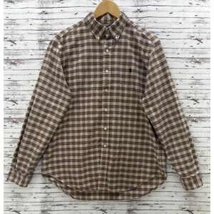 Polo Ralph Lauren Classic Fit Beige Red Plaid Button Down Shirt Men's Large